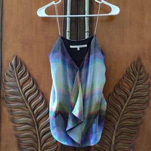 Rachel Roy multicolor dressy tank with silver metal straps